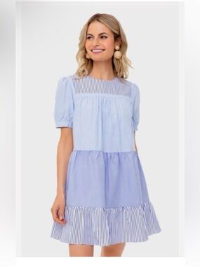 Pomander Place for Tuckernuck Blue Striped Quinn Mini Dress Sz XS